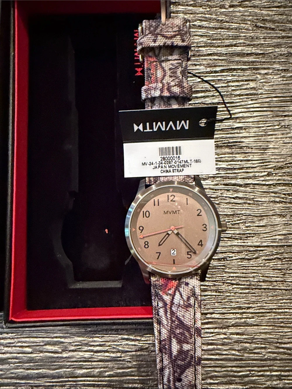 MVMT Men's Beige Dial Watch with CAMO Fabric Strap NWT